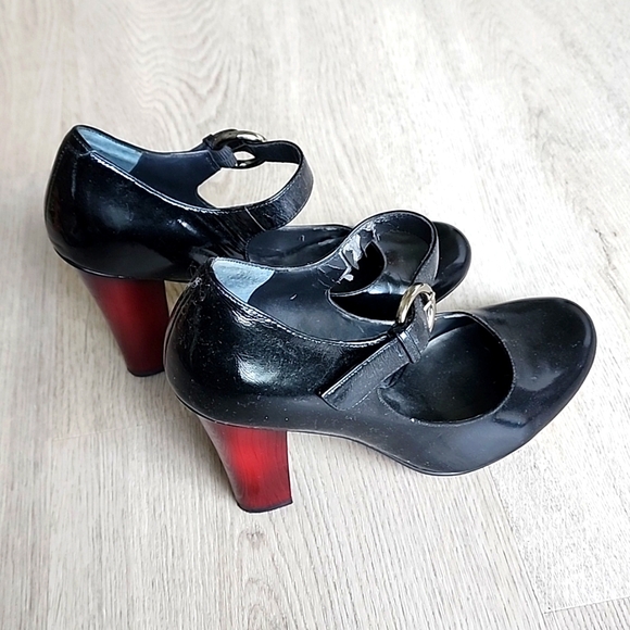 Y2K NINE WEST MARYJANE TWO TONE PATENT LEATHER PUMPS - Picture 5 of 5